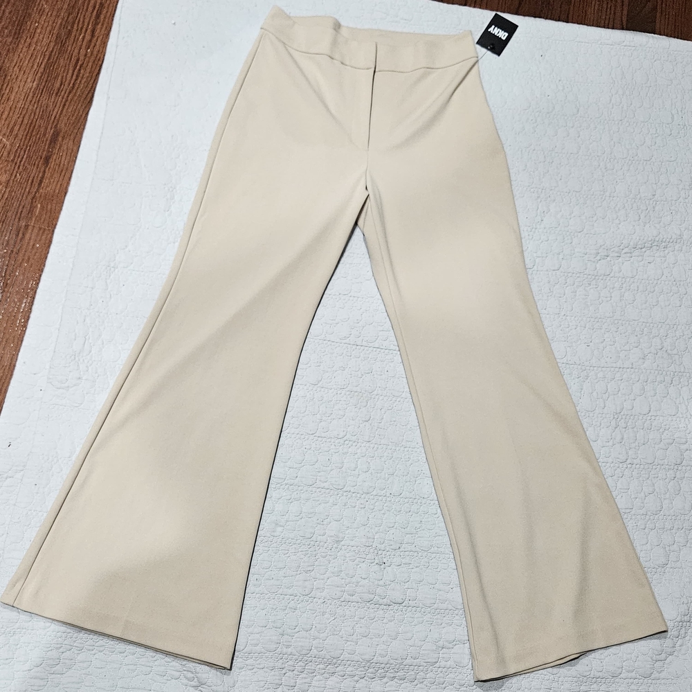 Elegant Cream Women's Flared Pants